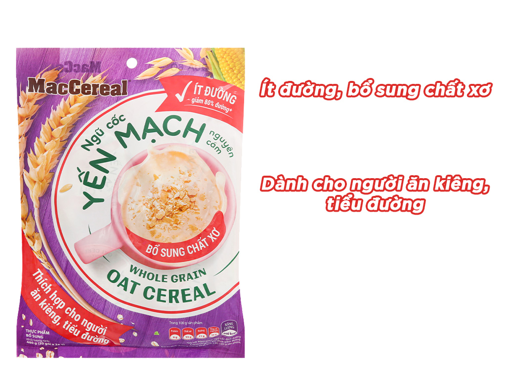 Ngũ cốc dinh dưỡng Thực phẩm bổ sung MacCereal bịch 480g - 560g