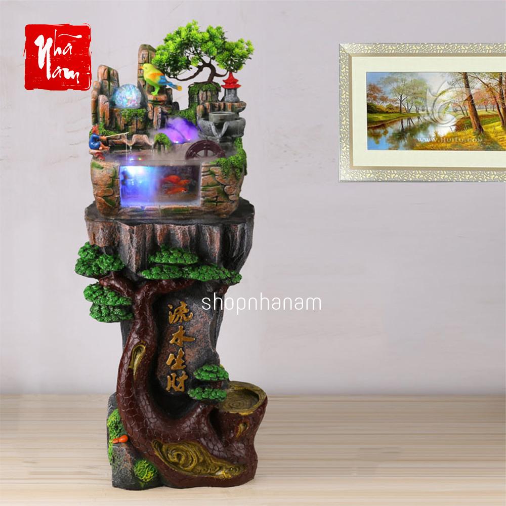 [Combo Thác + Đế] Thác nước phong thủy để bàn non bộ bể cá full phụ kiện
