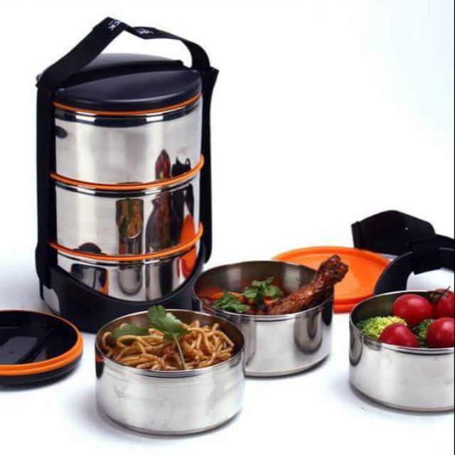 Cặp Lồng Cơm Inox 3 Tầng Lock&Lock LHC990 620ml