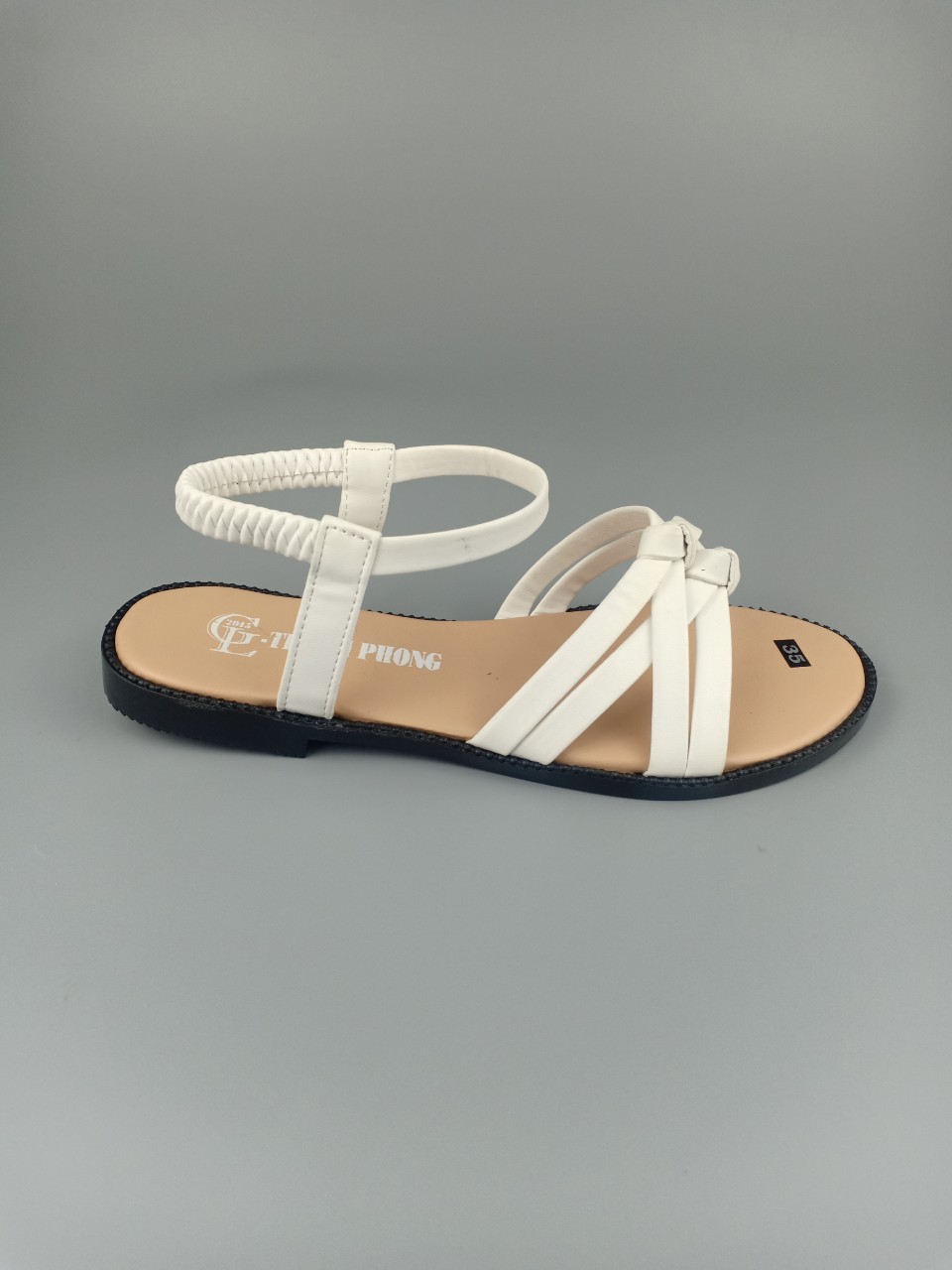 GIÀY SANDAL NỮ ĐẾ BỆT 2 NÚT THẮT QUAI THUN