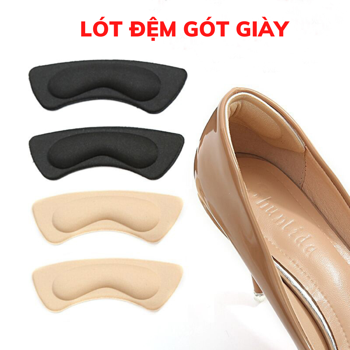 Miếng lót gót giày chống rộng, đệm gót giảm size giày nữ. Chống trầy xước