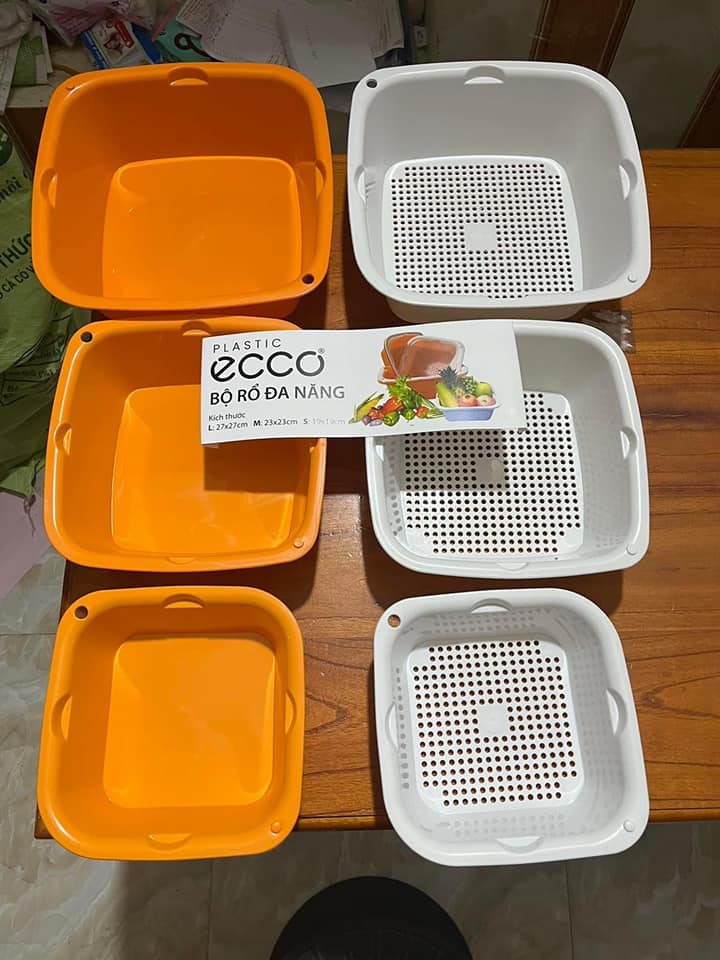 SET RỔ 6 MÓN ECCO ❌ BỘ RỔ ĐA NĂNG ❌ KÈM CHẬU