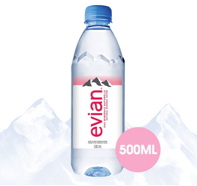 Thùng 24 Chai Nước Suối khoáng Evian Pháp 500ml (500ml x 24)