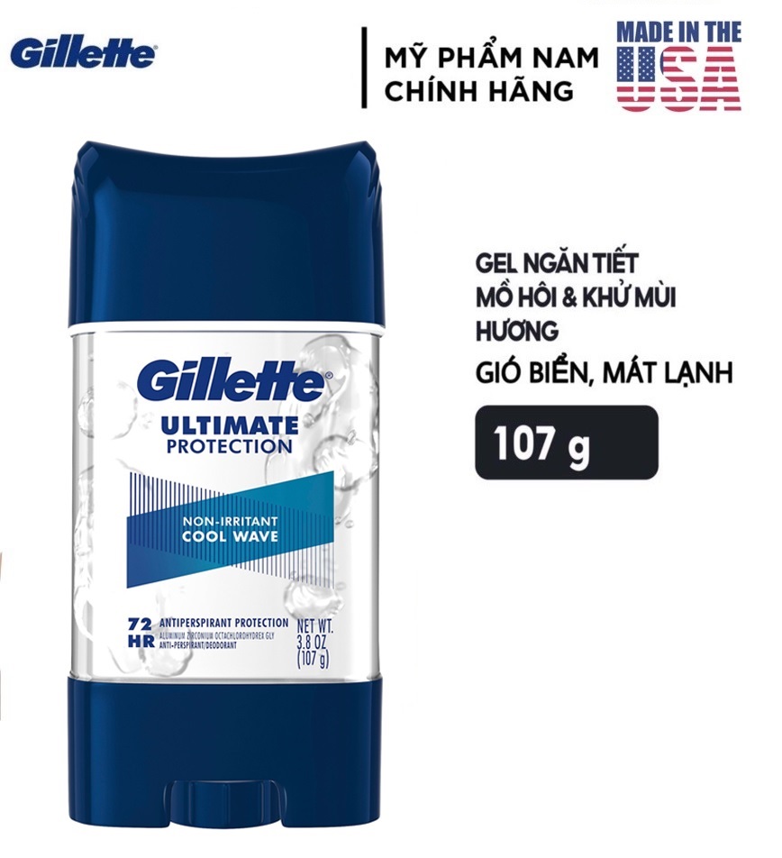 USA Lăn Khử Mùi Nam Gillette Cleare Gel Cool wave 6in1 107g - Mỹ