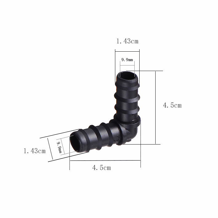 Co ống nhựa PE (nối góc 90 độ) phi DN16 - gắn ống LDPE 16