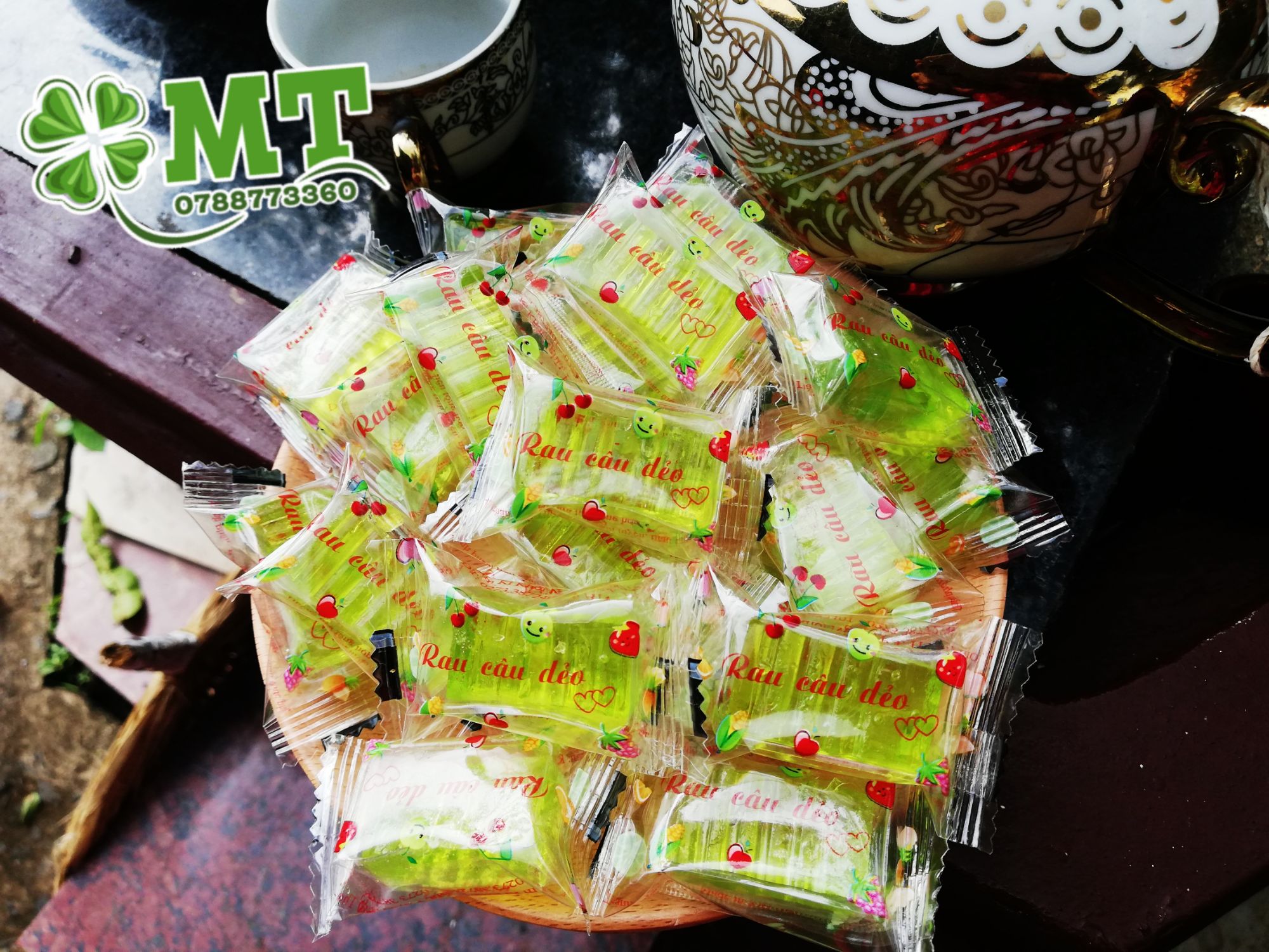 Mứt rau câu dẻo lá dứa Kim Vân 1kg