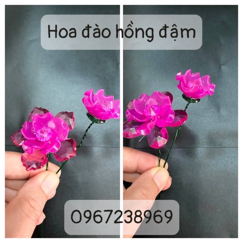 Set vật liệu làm hoa mai đào gốc Trực, hoa trang trí đón Tết