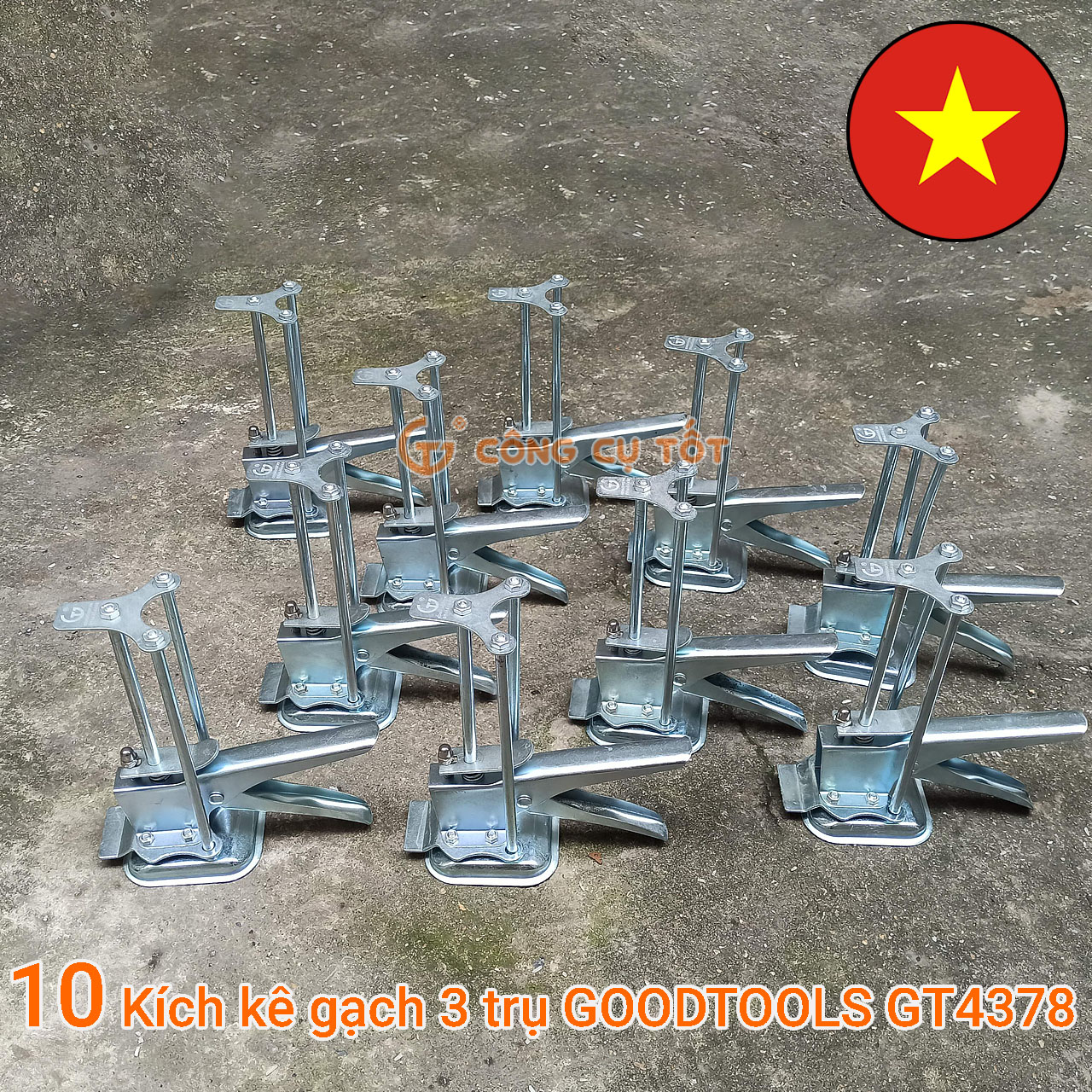 10 chiếc Kích kê gạch ốp tường - con đội lấy cốt gạch 3 trụ