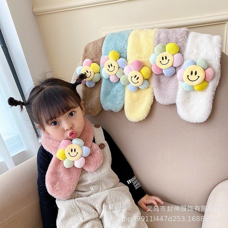 Khăn choàng cổ giữ ấm cho bé hình thú, khăn quấn cổ lông mịn