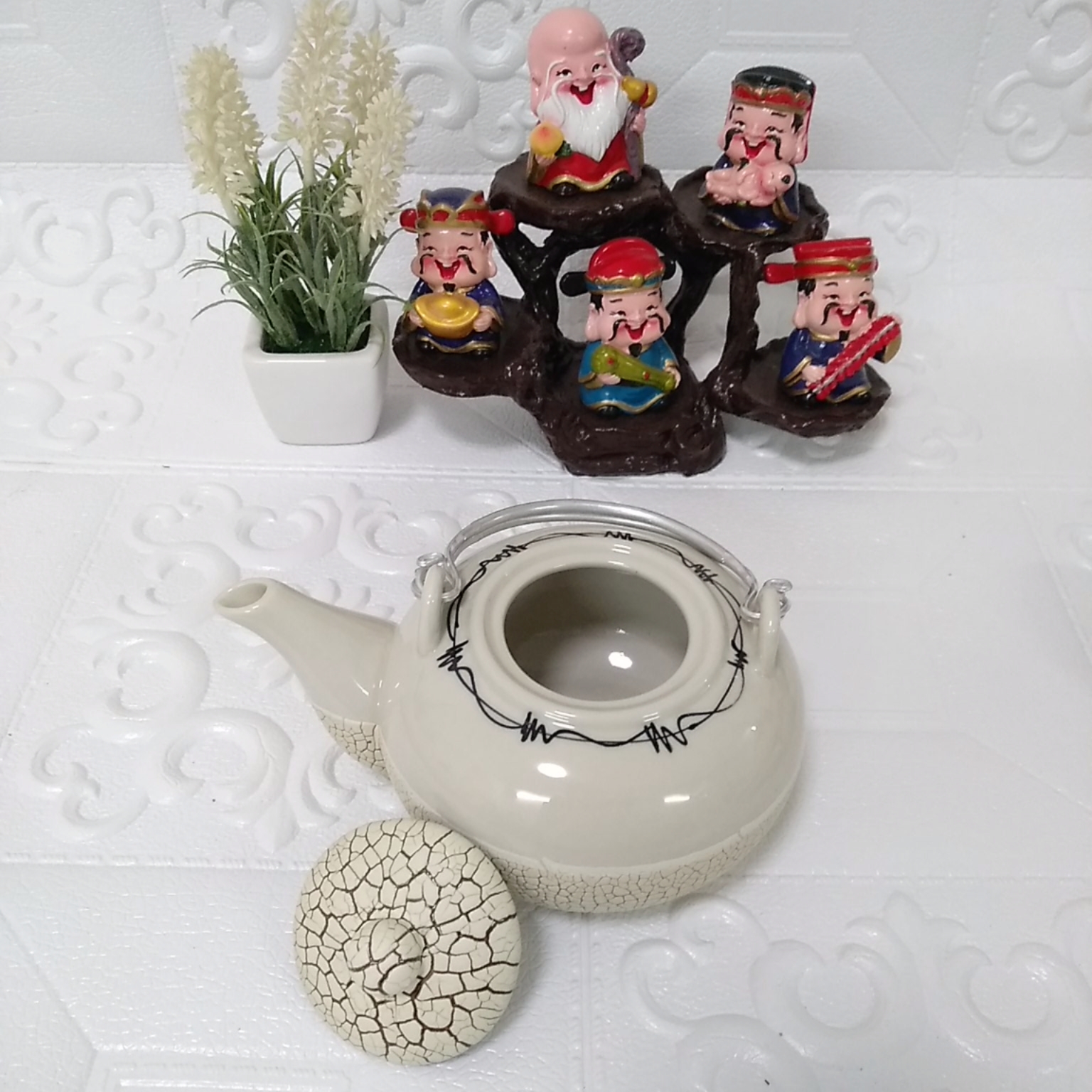 Bộ ấm chén men rạn Bát Tràng RT1 (400ml)