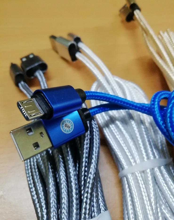 Cáp Sạc 3 Mét Bọc Dù Chân Micro Cho Samsung, Oppo, Nokia, HTC......