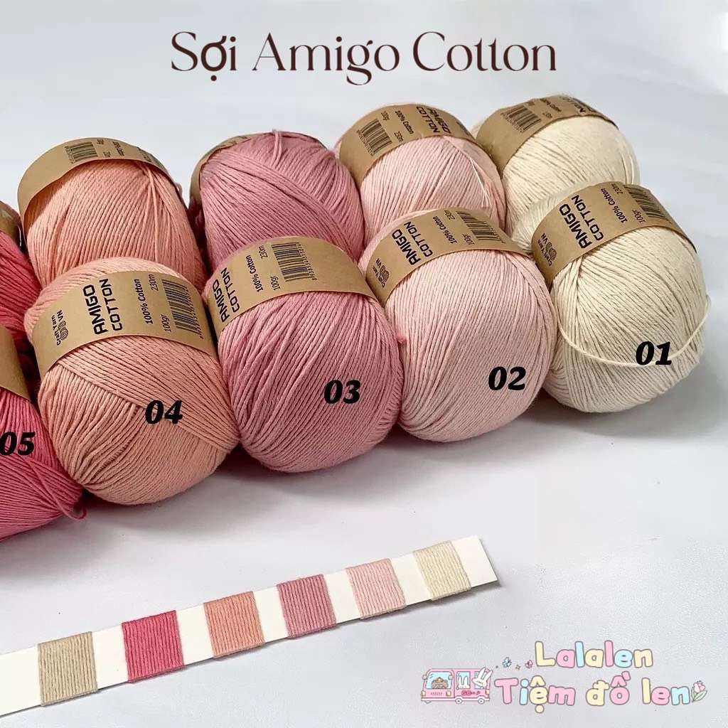 Sợi Amigo 100% Cotton - Cuộn 100gr