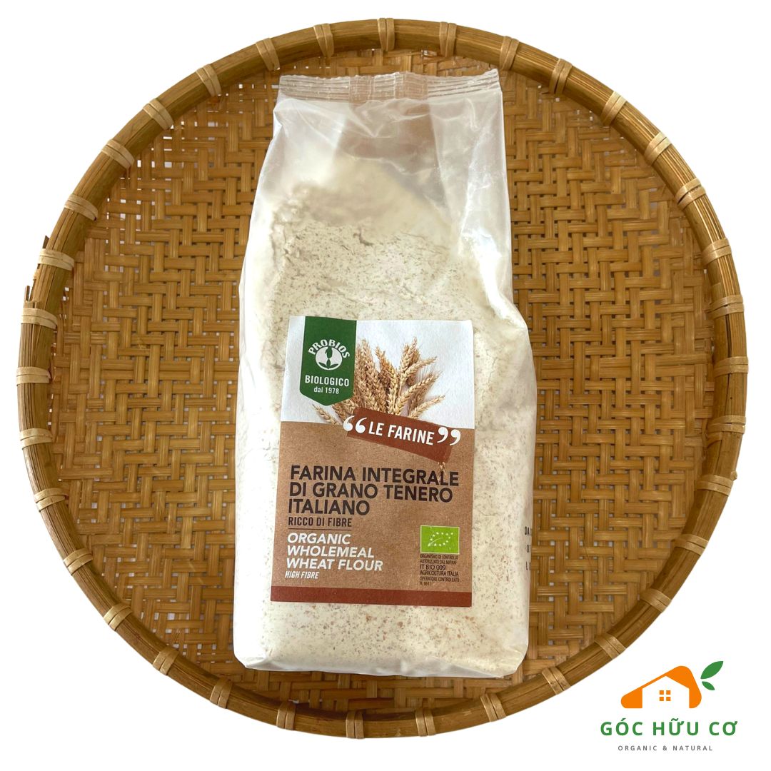 ProBios Organic Wholemeal Wheat Flour 1kg - Organic Wheat Flour For Baby - Organic Wheat Flour - Baking Powder - Goc Huu Co