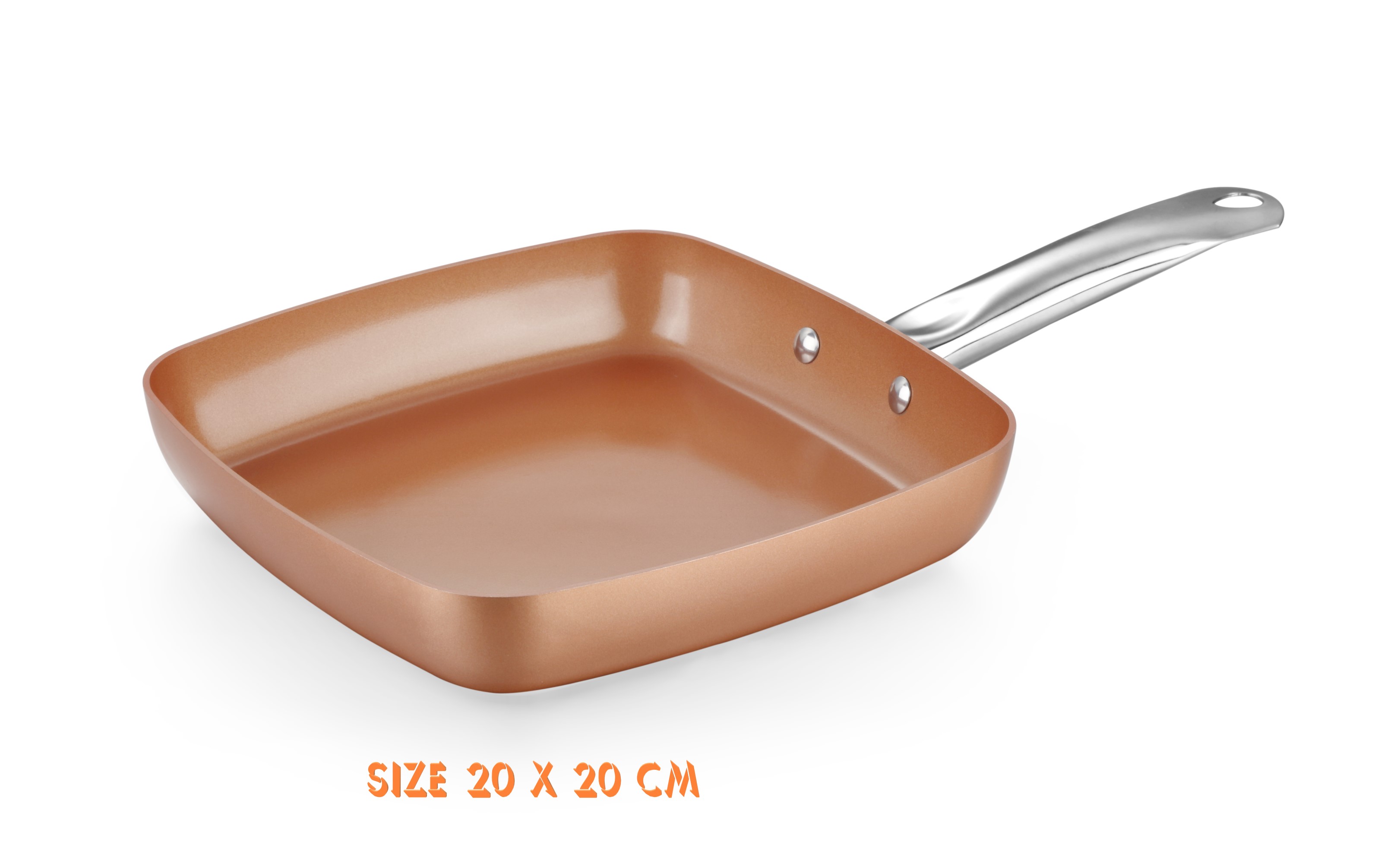 Chảo vuông SUPER CHEF tráng men Caramic cao cấp đáy từ 24cm
