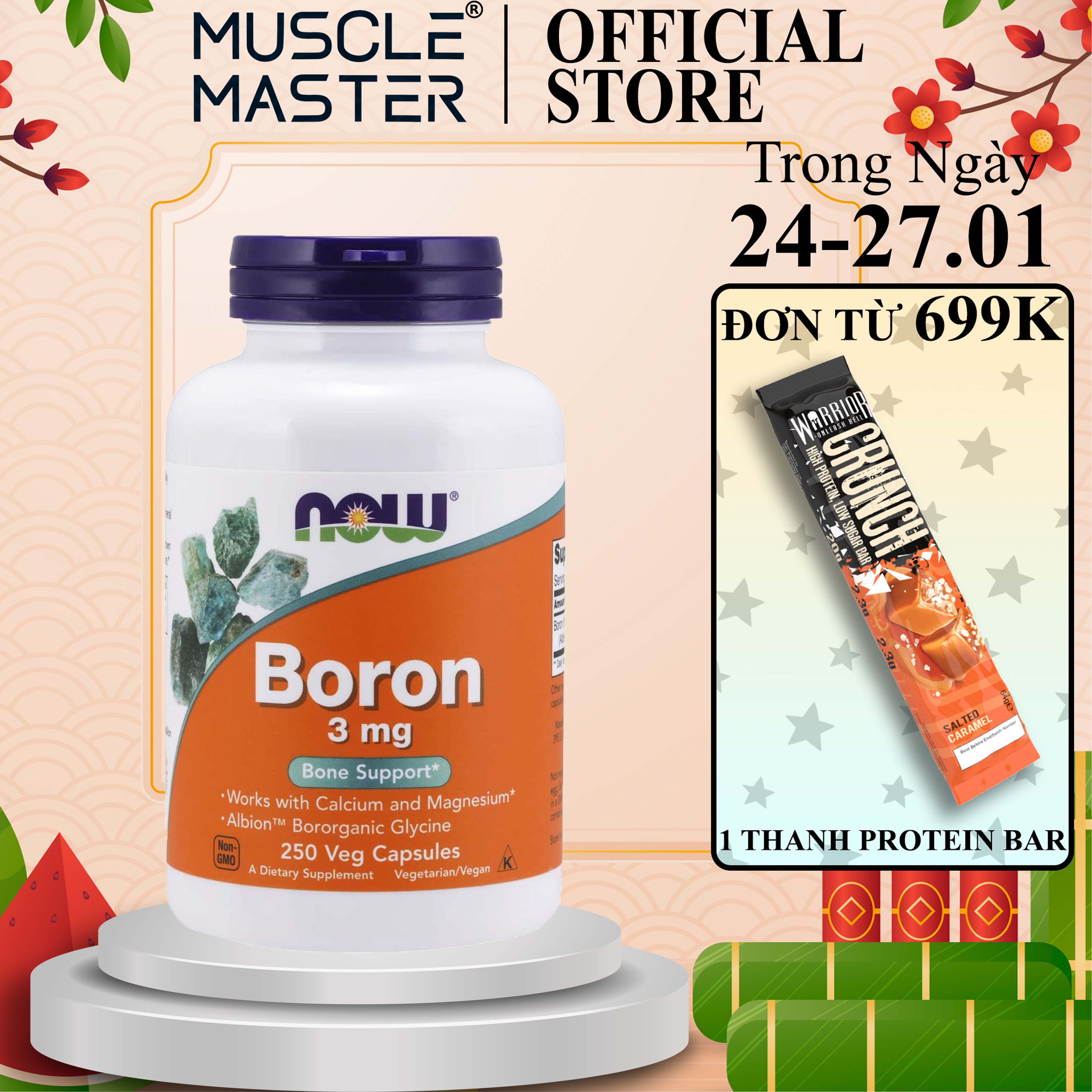 Thực Phẩm Bổ Sung NOW Boron 3mg 250 Viên