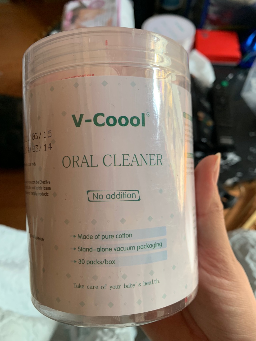 [Hoàn tiền 6%] [Hộp 30 gói] Gạc rơ lưỡi V-Cool vệ sinh răng miệng cho bé 30 gói