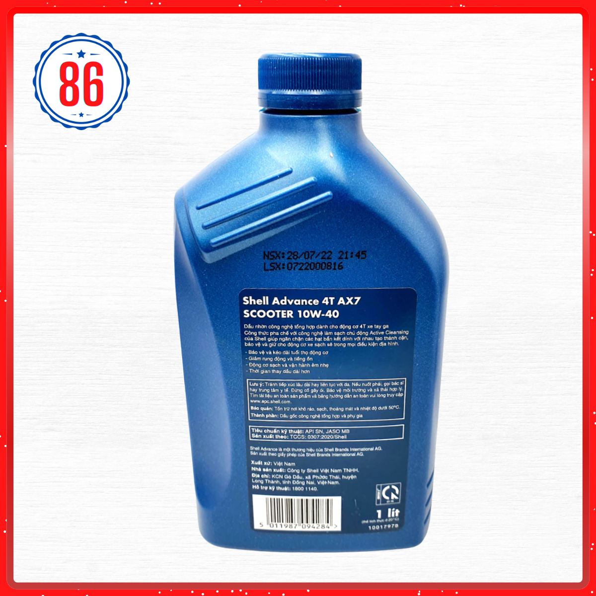 Nhớt xe tay ga cao cấp Shell Advance AX7 Scooter