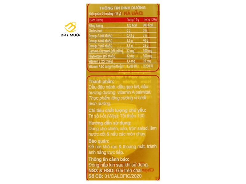 Dầu ăn cao cấp chai 1 lít - BAT MUOI