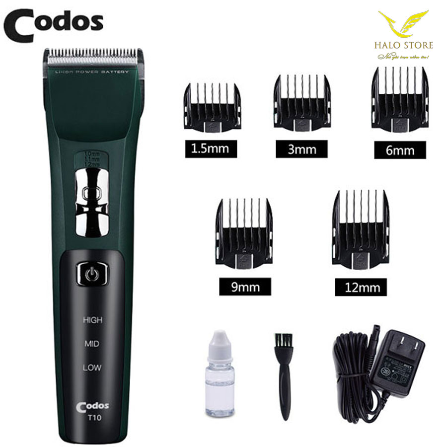 Tông đơ cắt tóc codos t10 chuyên fade, lưỡi phủ titan sắc bén - hàng chính hãng