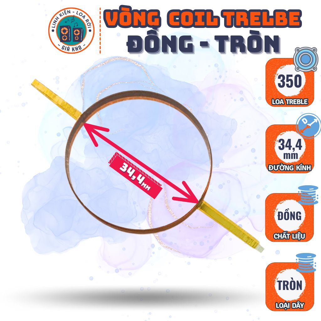 Vòng Coil dây Đồng, Tròn - Đủ kích thước Loa Treble 250 - 850