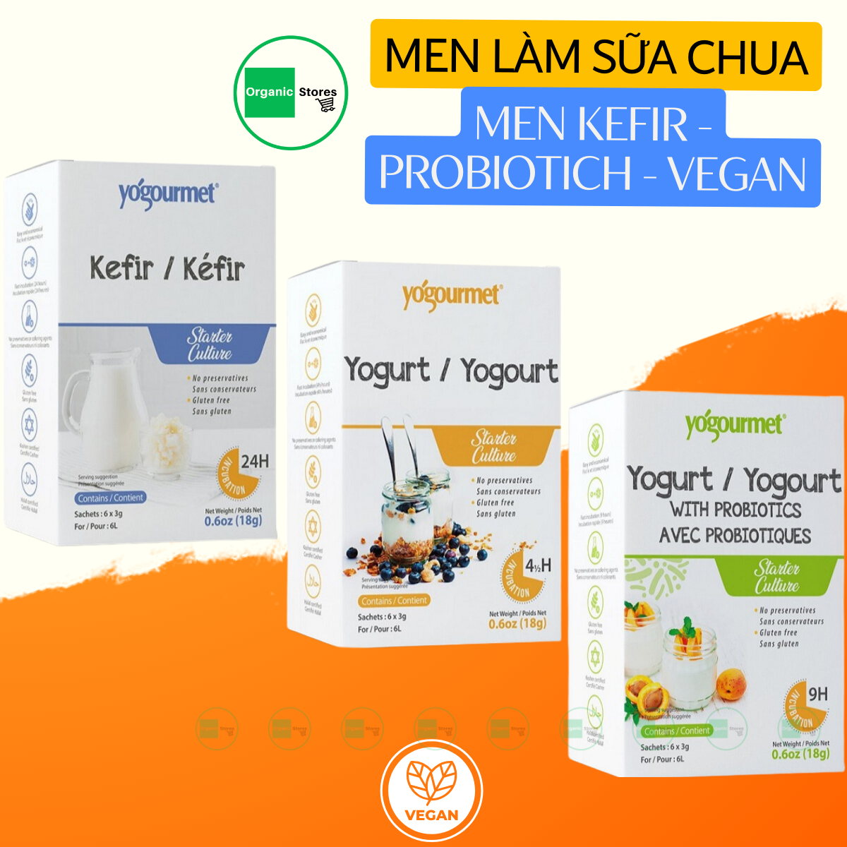 Men làm sữa chua Kefir - Vegan - Probiotic (Yógourmet)
