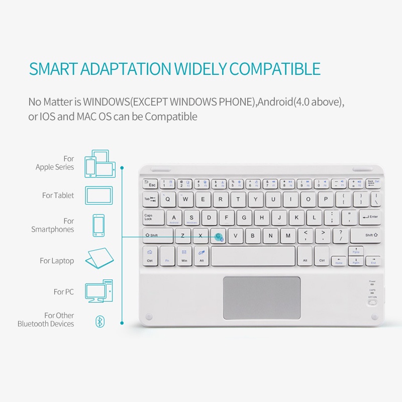 Tablet wireless keyboard for Bluetooth touch keyboard 7inch mini keyboard compatible with ios Android Windows