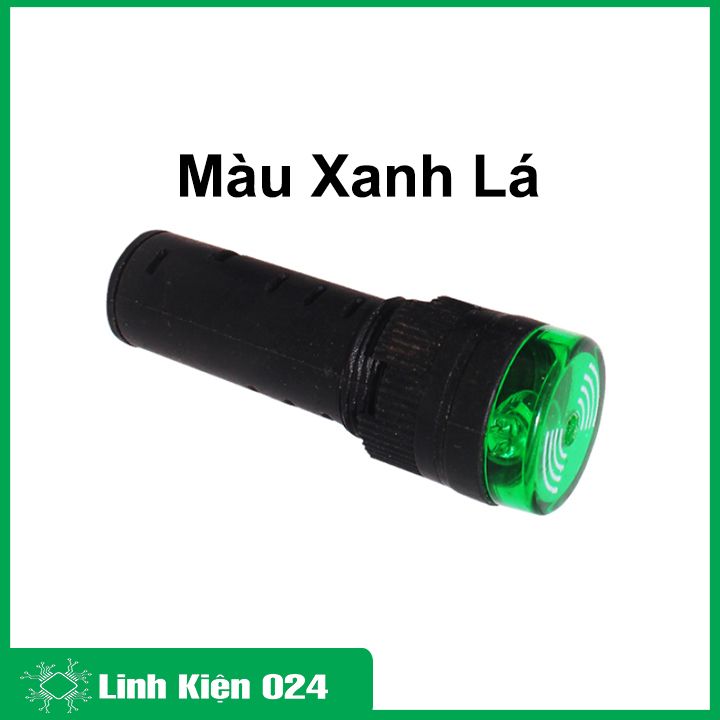 Đèn báo nguồn có còi ad16-16sm 12v / 220v màu xanh lá, đỏ, vàng