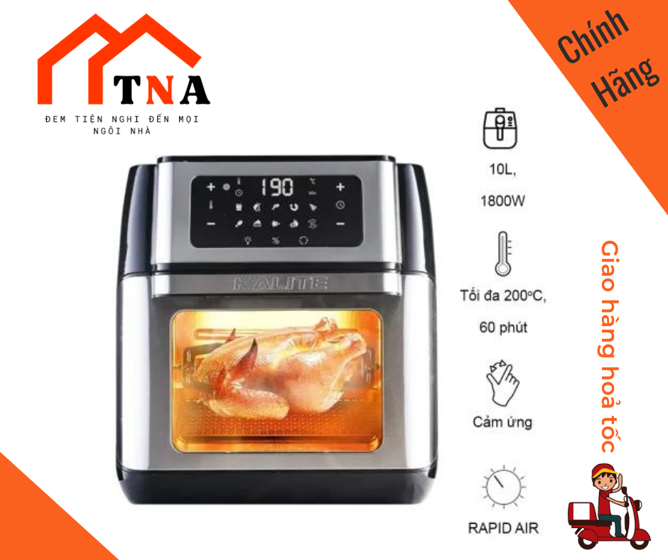 Nồi chiên không dầu Kalite Q10 10L - Tặng 1 bình xịt dầu - hàng chính hãng