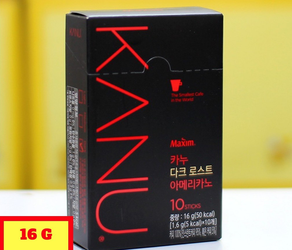 CÀ PHÊ HÒA TAN DARKROAST AMERICANO KANU MAXIM HÀN QUỐC HỘP 16G