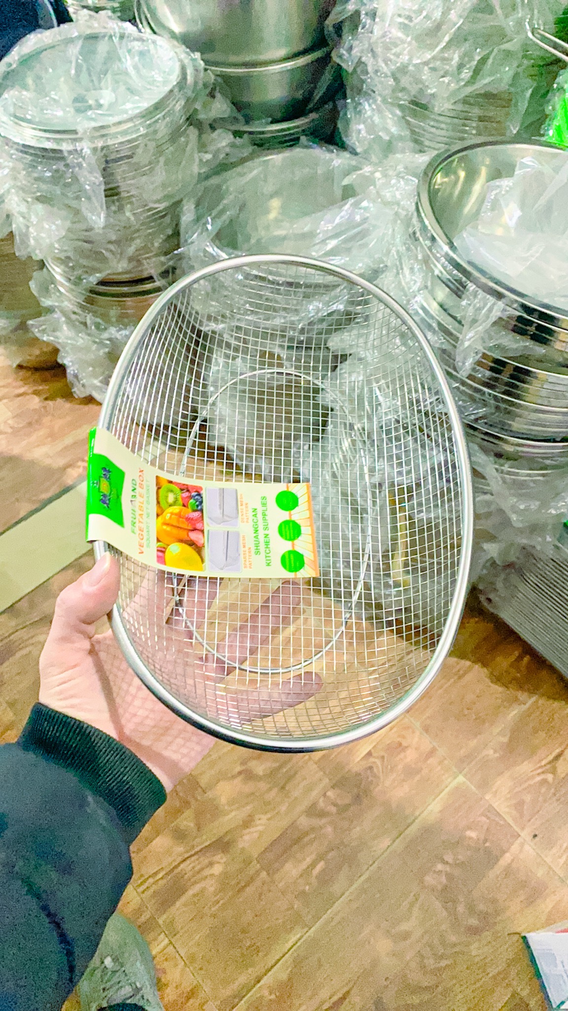 Rổ lưới inox hình chữ nhật có chân thoát nước đủ kích thước - bộ rổ ...