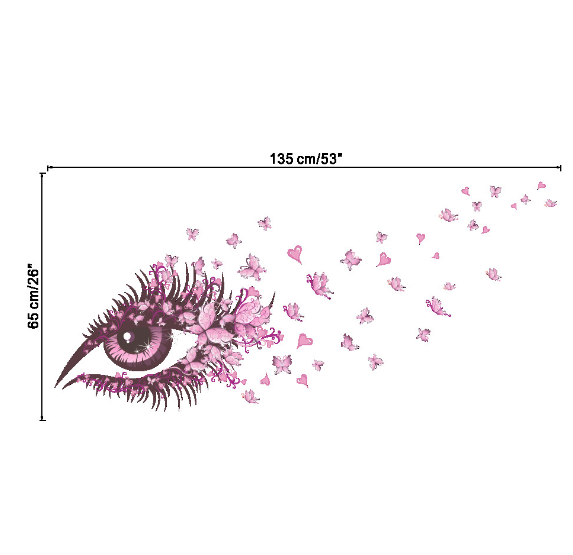 [HCM]Decal trang trí tường - Mắt Bướm Hồng