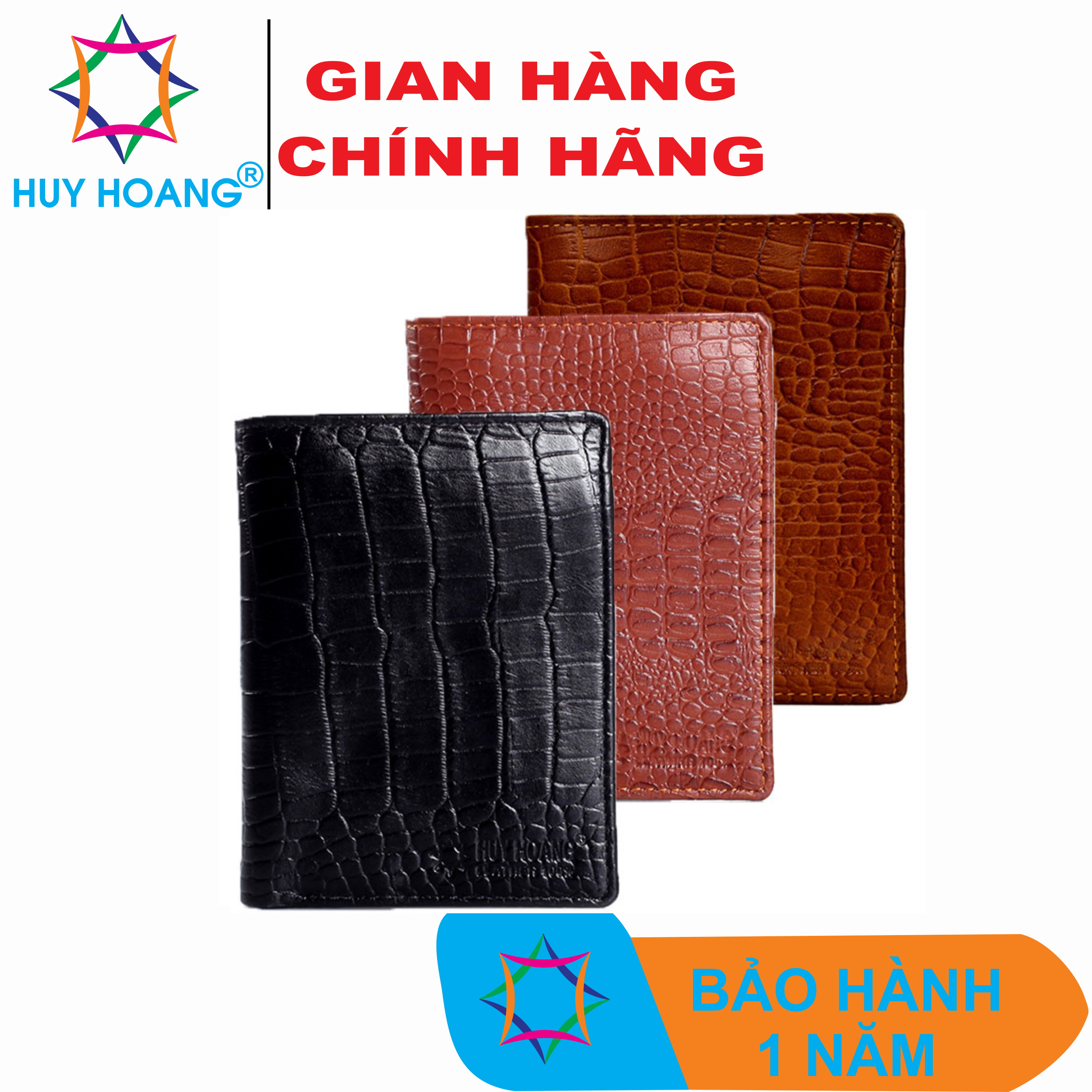 Ví nam da bò vân cá sấu kiểu đứng nhiều màu KH2119-20-21