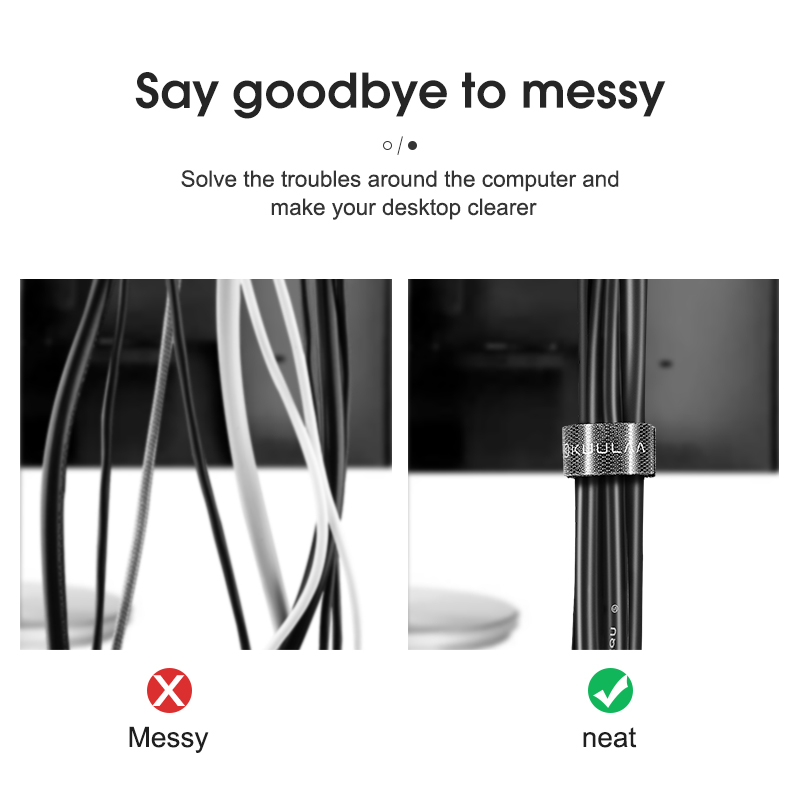 Dụng Cụ Sắp Xếp Cáp KUULAA Cuộn Dây Cáp USB Cho Điện Thoại Giá Đỡ Tai Nghe Bảo Vệ Dây Chuột Quản Lý Dây Cáp Điện HDMI Aux