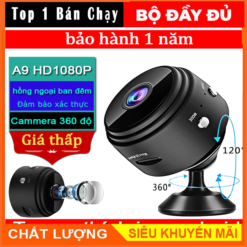 Camera ip wifi mini fullhd 1080p a9 giấu kín sạc pin không dây, camera siêu nhỏ cảm biến hồng ngoại, camera phát hiện chuyển động góc rộng, trong nhà, ngoài trời, ôtô