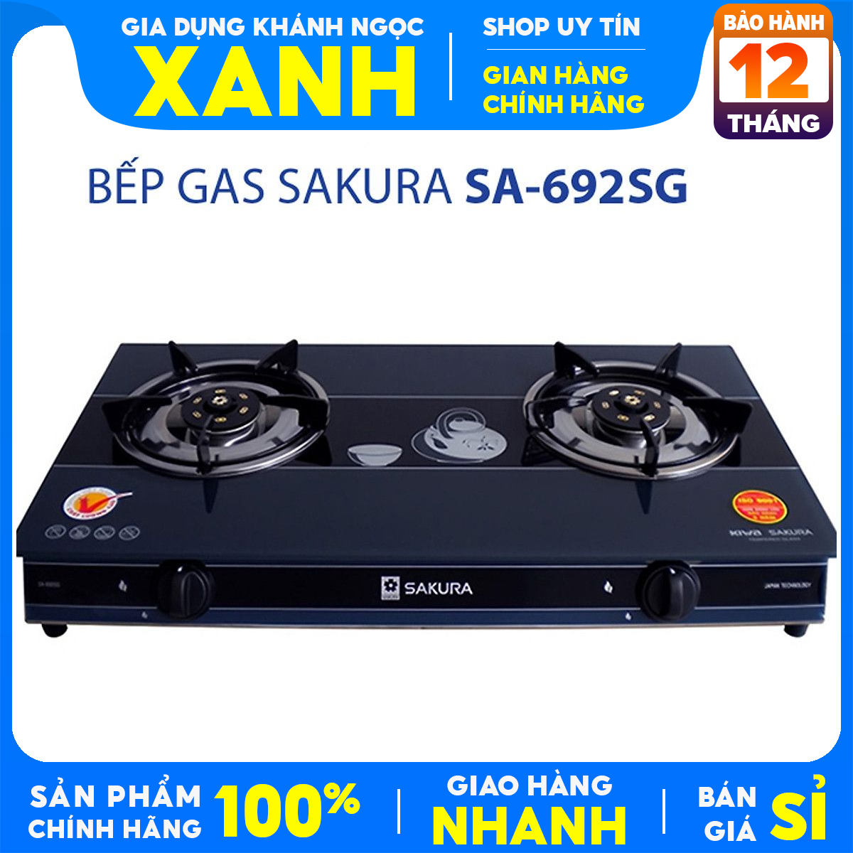 Sakura SA 692sg gas stove 99% display set gas saving copper burner-12 months warranty