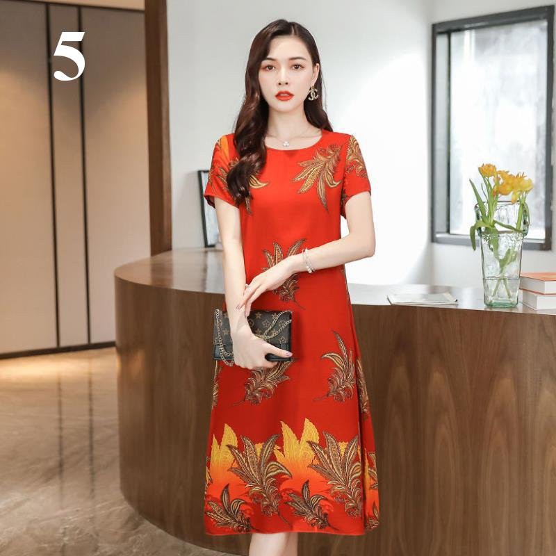 [HCM]Váy Lụa Đầm Lụa Form Dáng Suông Mặc Mềm Mại Mát Mẻ
