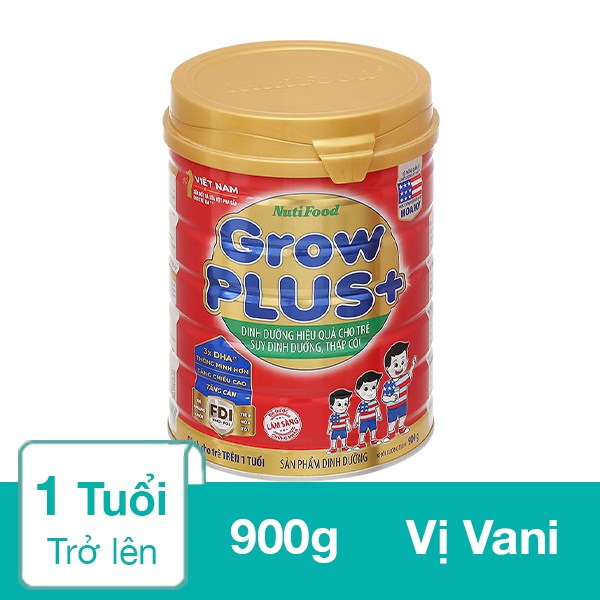 Sữa bột NutiFood GrowPLUS+ 900g (trên 1 tuổi)