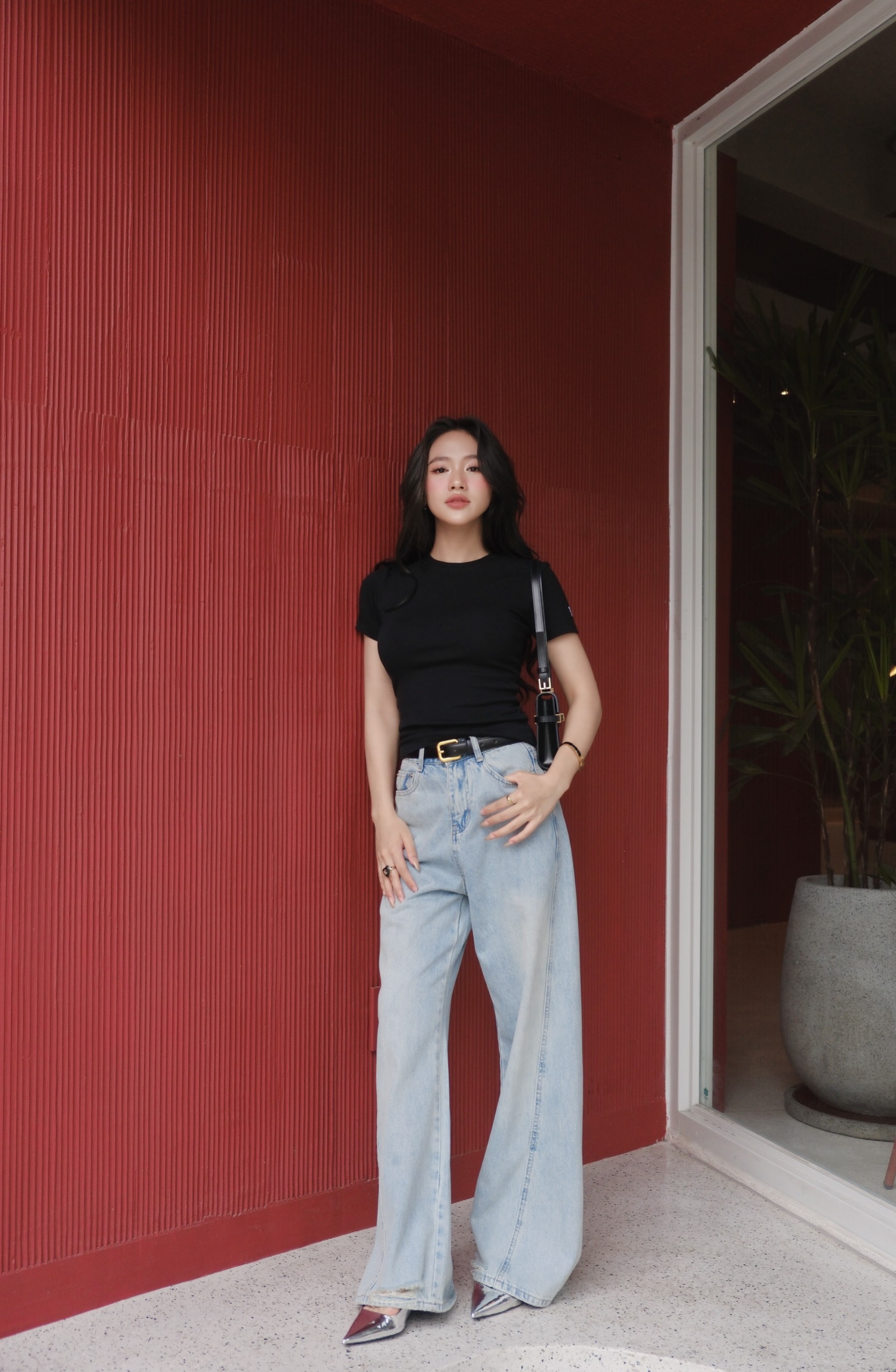 Áo thun tay ngắn trơn BASIC RIBI TOP