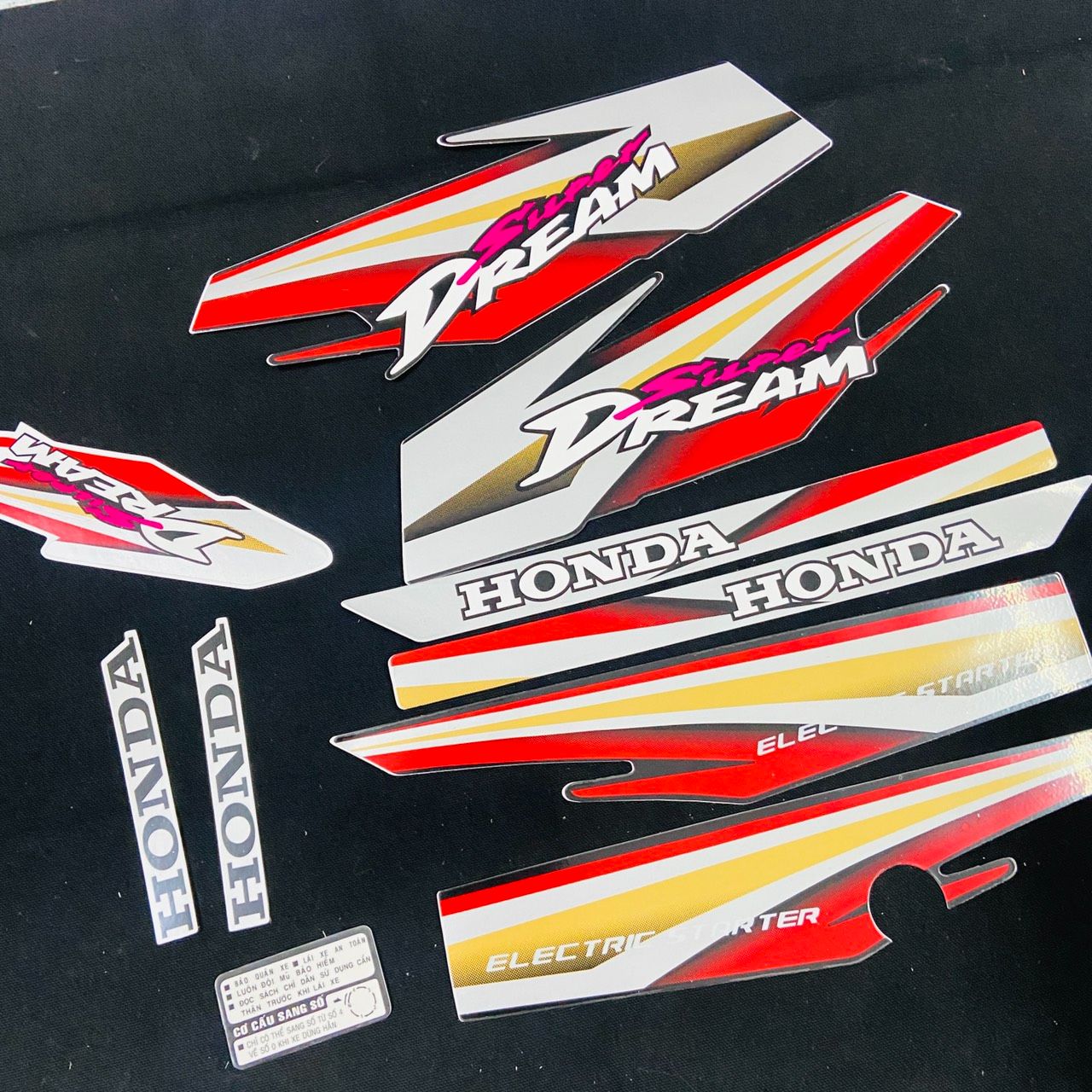 [HCM]( MÀU NÂU BẠC ) Bộ tem rời dán xe Super Dream đời đầu năm 1999-2000