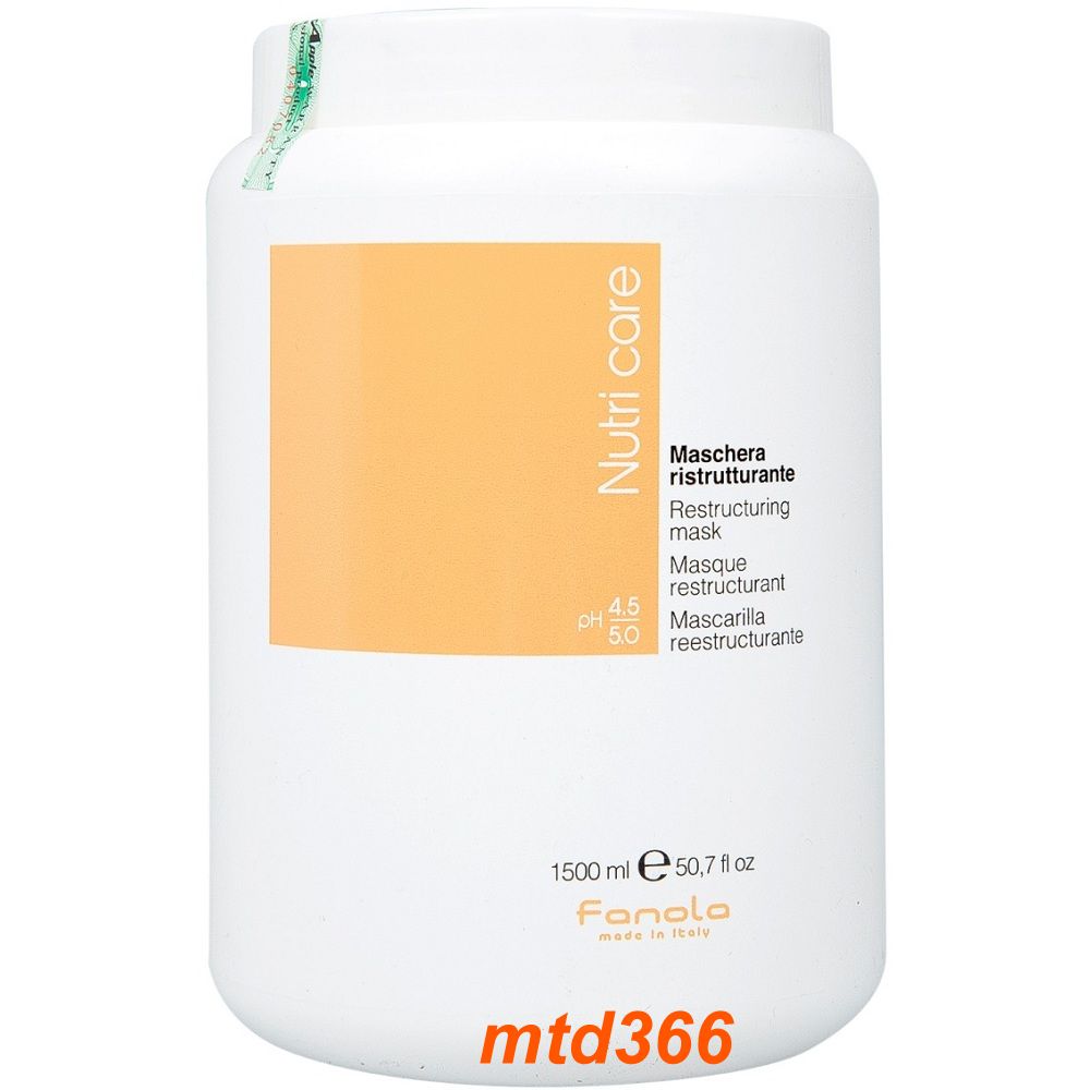 Mặt nạ ủ tóc 1.500ml fanola phục hồi tóc hư tổn nutricare restructuring mask.