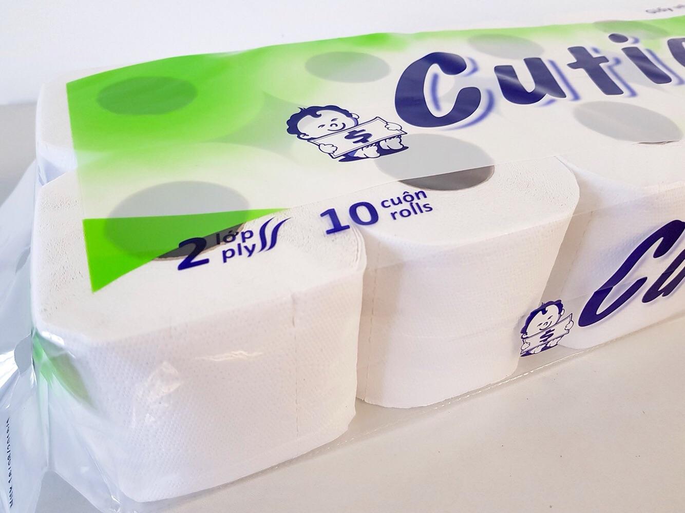 giấy vệ sinh cutie xanh 10 cuộn