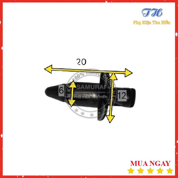 Nút nhấn nhựa gài dàn áo 6mm