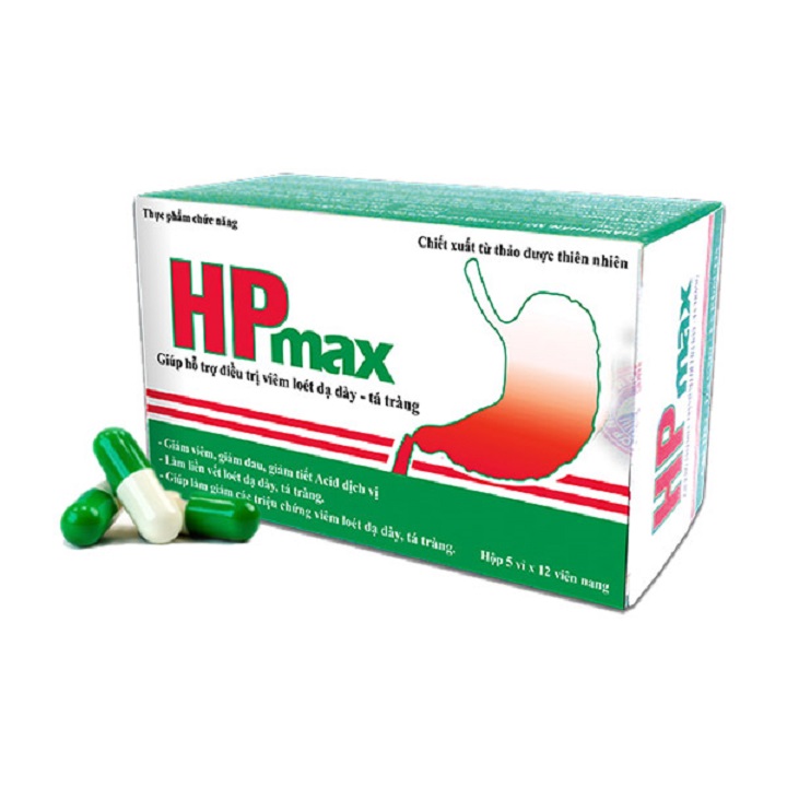 Thuoc dieu tri dạ dày HPMAX-Giúp giảm HP, acid dịch vị, nhanh liền vết loét