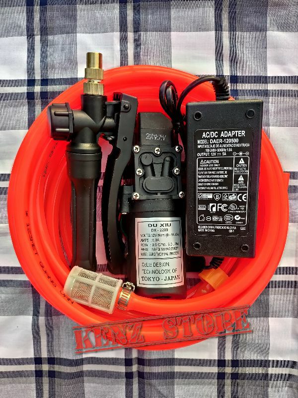 Máy rửa xe vệ sinh máy lạnh mini 12V giá rẻ 9M đầy đủ phụ kiện, máy xịt rửa mini đa năng, máy bơm mini 12v đa năng