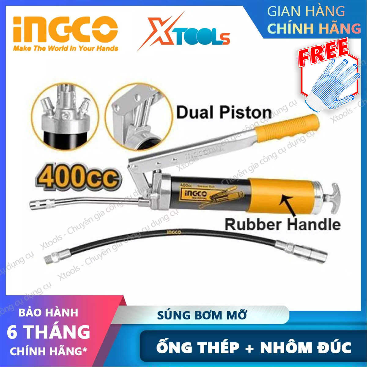 Ingco grg4002 grease gun with easy grip makes for push. Hand pump gun made of premium material, strong impact resistance