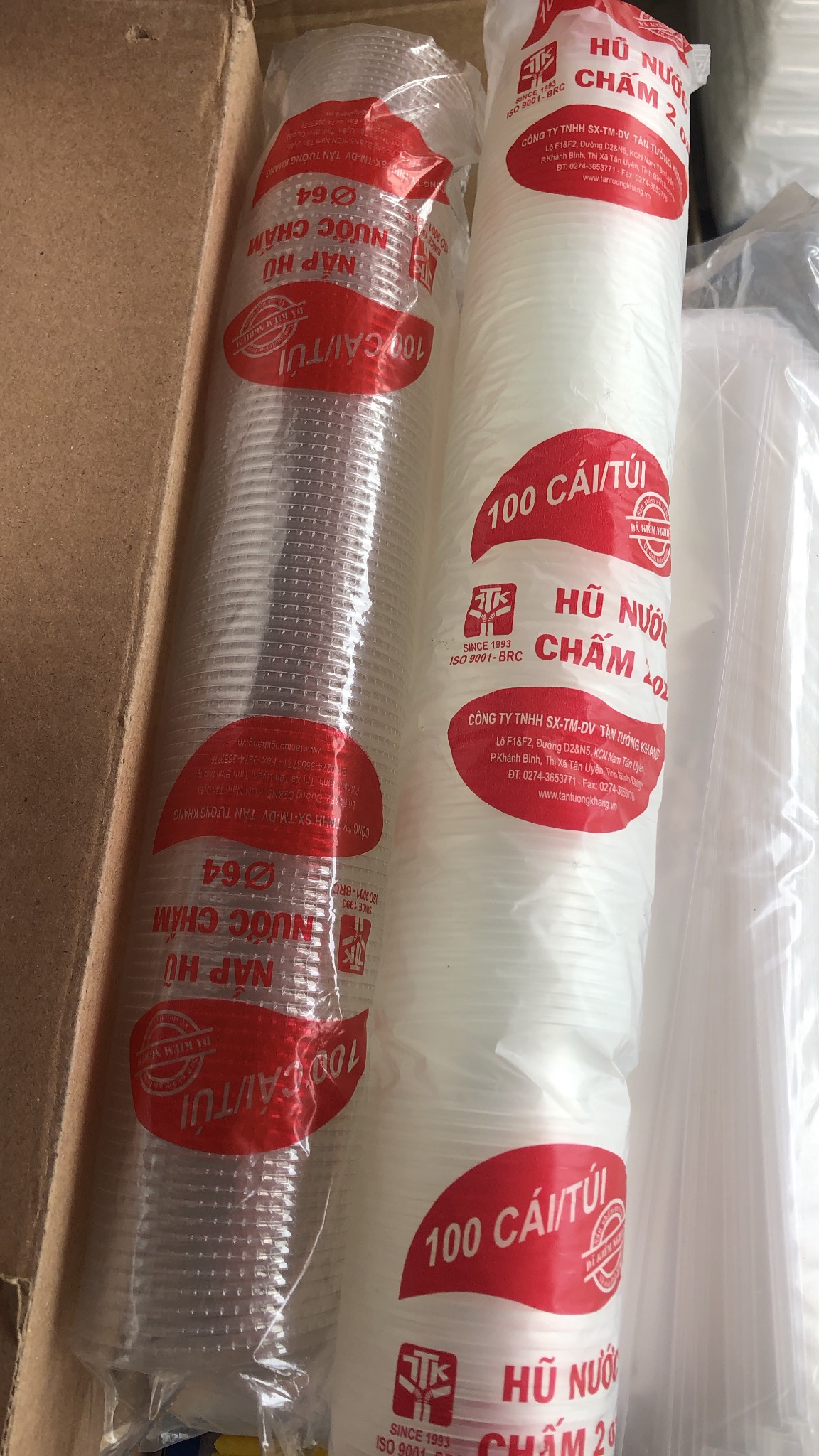 Hũ đựng nước chấm, nước sốt 2oz ( 100 cái kèm nắp )