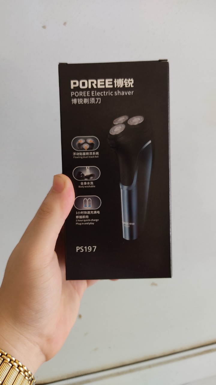 Máy cạo râu 3 lưỡi Poree PS197 cao cấp