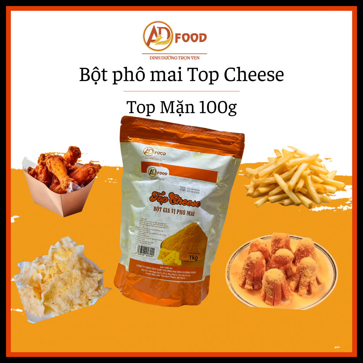100g bột phô mai top mặn