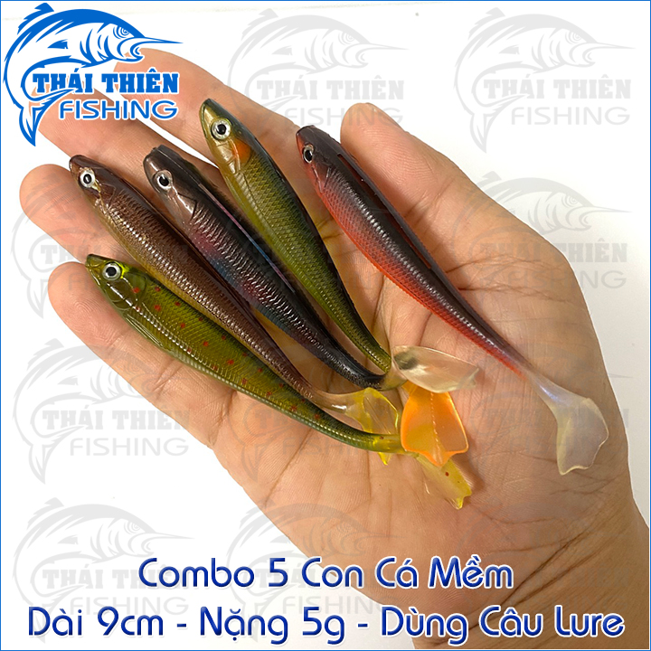 Mồi Mềm NFF Coastline Không Lưỡi Vỉ 5 Con Dài 9cm Nặng 5g Dùng Câu Lure Sông Suối