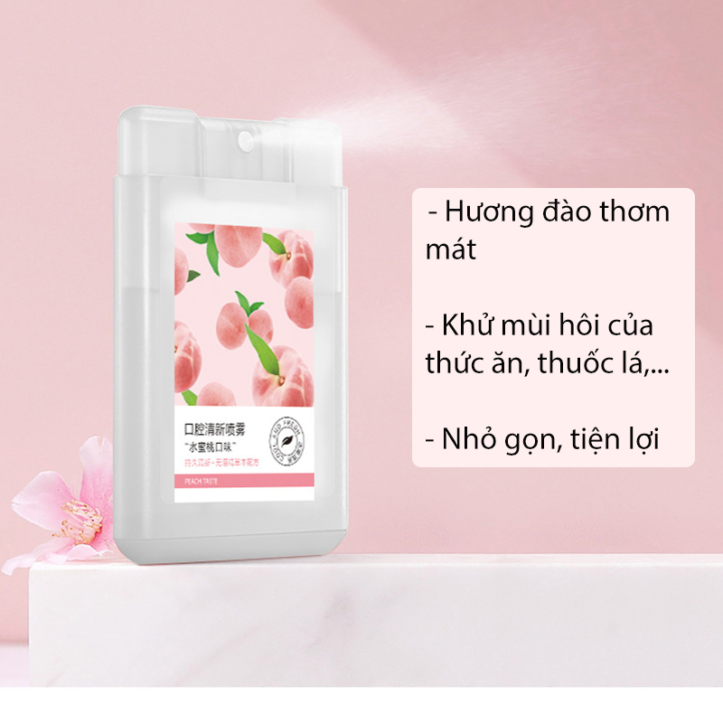 Xịt Thơm Miệng Heyxi Vị Đào Trà Xanh Thơm Mát XTM